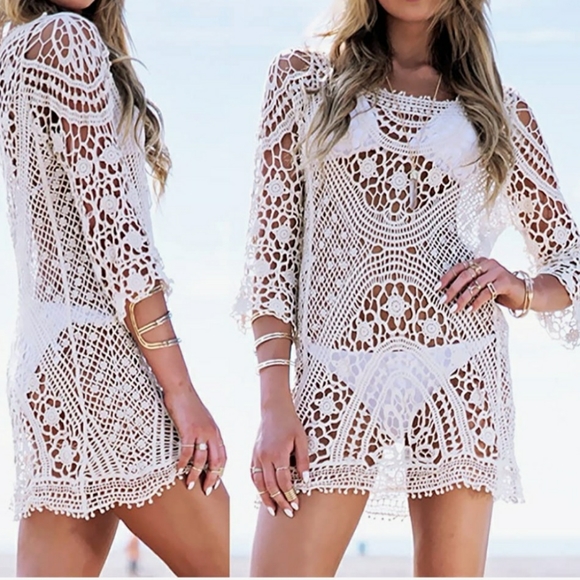 Crochet Swimsuit Cover Up - Picture 1 of 12